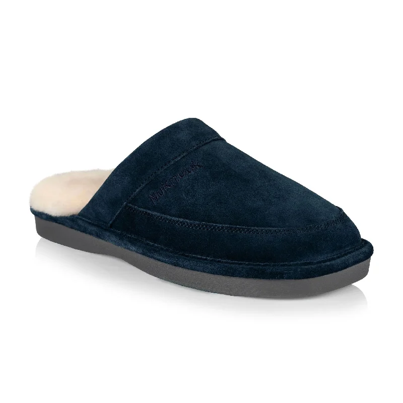 Slipper - boot style men's slippers for cold feet Spencer men's slipper (Navy Blue)