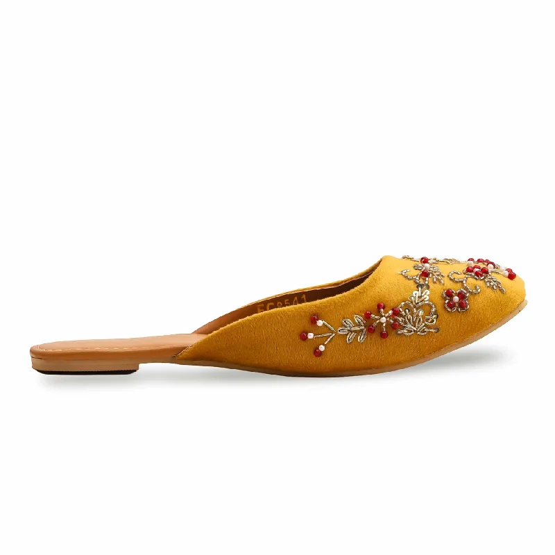 Men's slippers with a removable insole for cleaning Mustard  Fancy Khusa EC8541