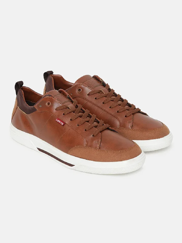 Men's casual shoes with a low - profile design Men's Tan Solid Shoes