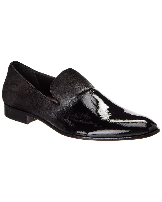 Men's loafers with a perforated leather upper for ventilation Men's loafers with a perforated leather upper for ventilation Bruno Magli Monet Suede & Patent Loafer