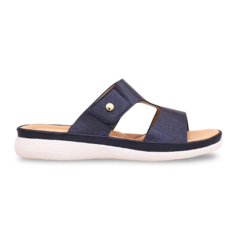 Men's slippers with a non - slip outsole for safety Blue Formal Slipper PU0058