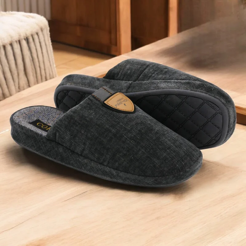 Men's plush slippers with a faux fur lining M0453 men halfshoes