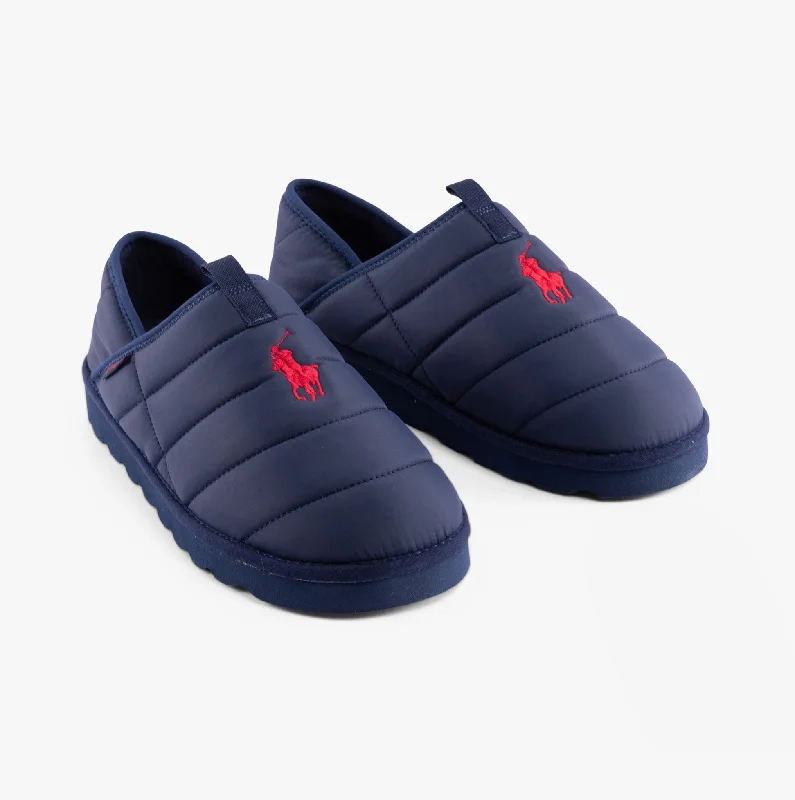Men's slippers with a pointed toe for a stylish appearance Polo Ralph Lauren EVERETT Mens Full Slippers Navy