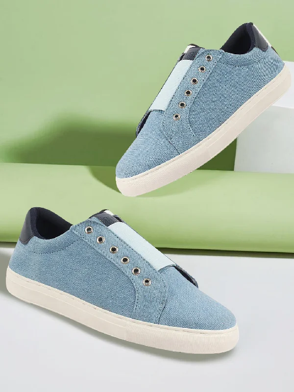 Men's casual shoes with a geometric pattern Men Sky Blue Elastic Closure Comfort Canvas Denim Slip On Sneaker Shoes Men's casual shoes with a geometric pattern Men Sky Blue Elastic Closure Comfort Canvas Denim Slip On Sneaker Shoes