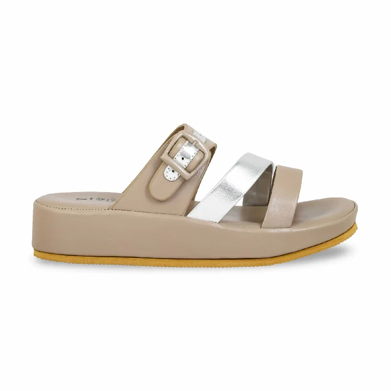 Leather men's slippers with a mule style Lilac Platform Heel Slipper PU0525