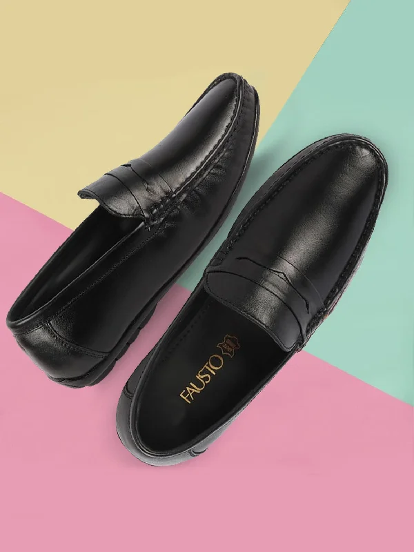 Men's casual shoes with a geometric pattern Men Black Classic Genuine Leather Slip on Loafer Shoes Men's casual shoes with a geometric pattern Men Black Classic Genuine Leather Slip on Loafer Shoes