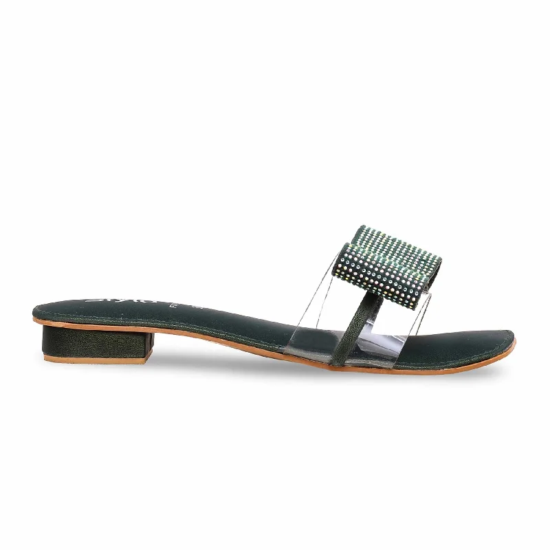 Men's slippers with a padded footbed for all - day comfort Green Fancy Slipper FN7874