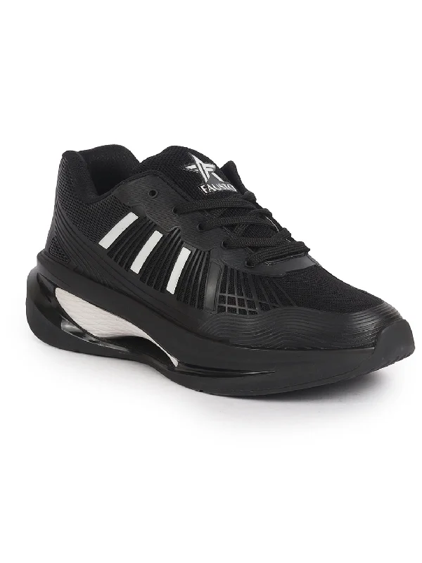 Men's casual shoes with a metallic trim Men Black Breathable Sport Shoes|KPU Upper and Anti-Skid Bounce Back Phylon Sole|Athleisure Running Shoes|Lace Up Walking Shoes|Gym Shoes Men's casual shoes with a metallic trim Men Black Breathable Sport Shoes|KPU Upper and Anti-Skid Bounce Back Phylon Sole|Athleisure Running Shoes|Lace Up Walking Shoes|Gym Shoes