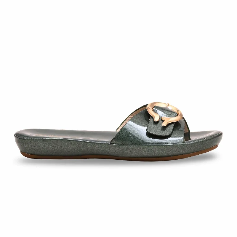 Men's slippers with a padded footbed for all - day comfort Green Formal Slipper PU0310