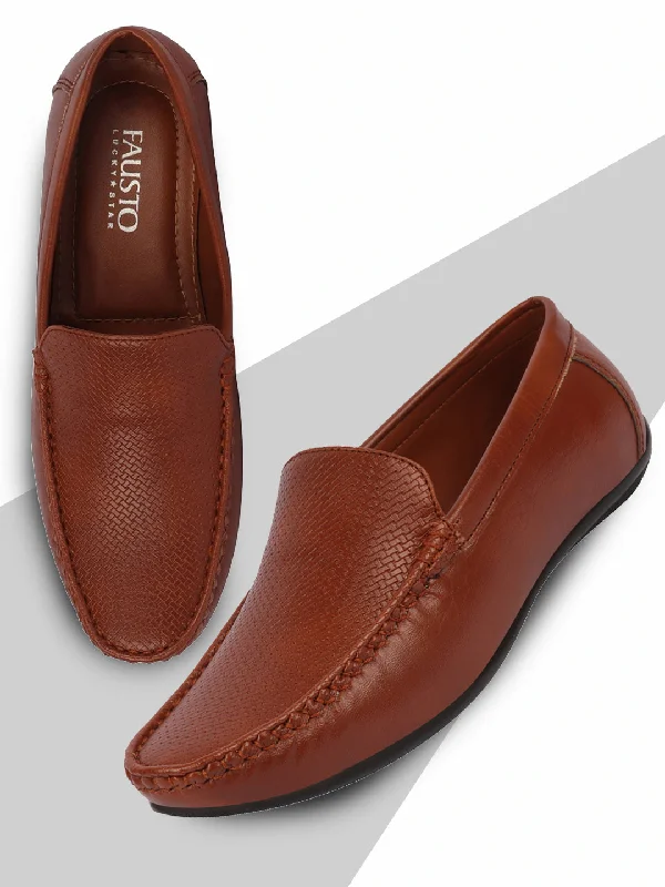 Men's casual shoes with a floral print for a unique style Basics Men Tan Textured Print Side Stitched Casual Slip On Loafers and Moccasin Shoes Men's casual shoes with a floral print for a unique style Basics Men Tan Textured Print Side Stitched Casual Slip On Loafers and Moccasin Shoes