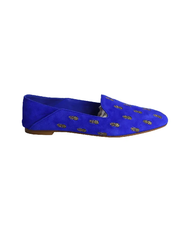 Men's loafers with a perforated leather upper for ventilation Men's loafers with a perforated leather upper for ventilation Aquazzura Ananas Slippers in Blue Suede Men's loafers with a perforated leather upper for ventilation Men's loafers with a perforated leather upper for ventilation Aquazzura Ananas Slippers in Blue Suede