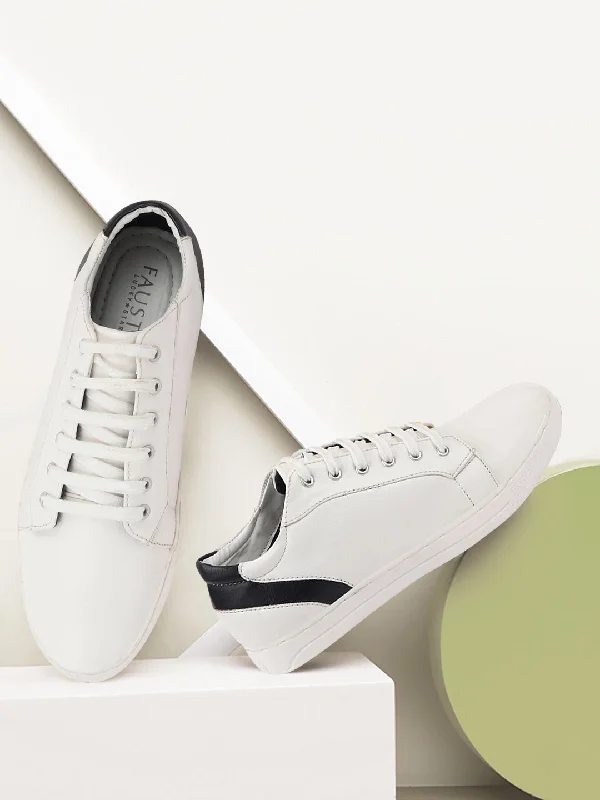 Men's casual shoes with a sporty look and feel Men White Stylish Lace Up Sneakers