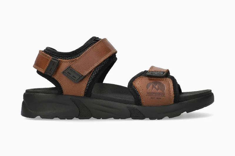 Men's sandals with a contrast stitching detail Men's sandals with a contrast stitching detail Tito - Hazelnut