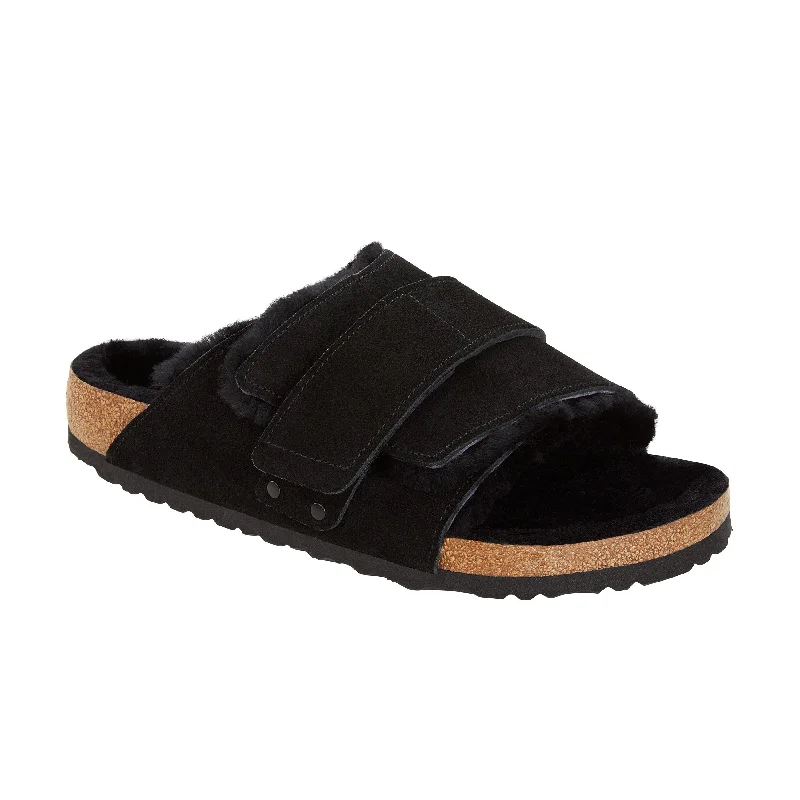 Men's sandals with a stretchy strap for a better fit Men's sandals with a stretchy strap for a better fit Kyoto Shearling Black Suede Leather/Shearling Men's sandals with a stretchy strap for a better fit Men's sandals with a stretchy strap for a better fit Kyoto Shearling Black Suede Leather/Shearling