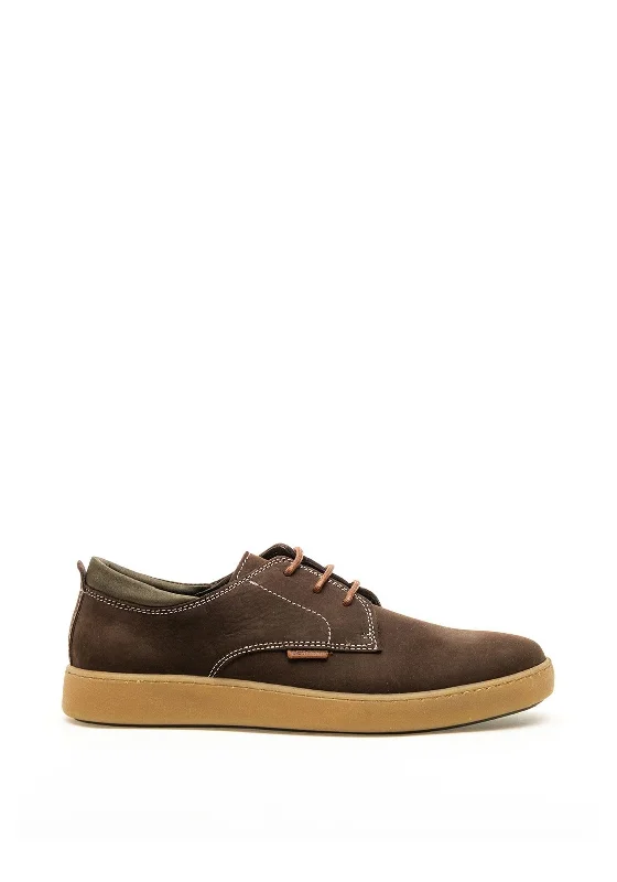 Men's casual shoes with a padded heel for comfort Barbour Thar Shoes, Chocolate