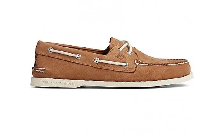 Men's casual shoes with a logo patch on the tongue Authentic Surf Boat Shoe - Tan