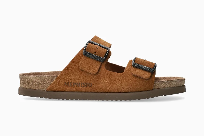 Men's sandals with a wide strap for support Men's sandals with a wide strap for support Nerio - Tobacco
