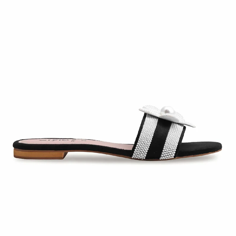 Men's slippers with a logo patch on the side Black Fancy Slipper FN7895