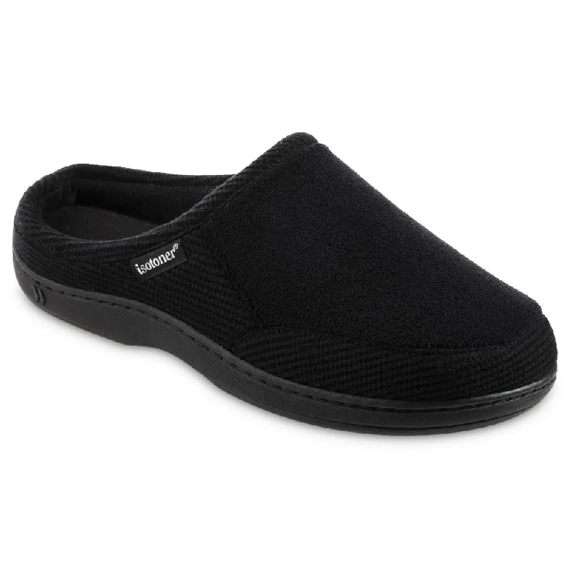 Men's slippers with a Velcro closure for easy on and off Men's Microterry and Waffle Travis Clog Slippers