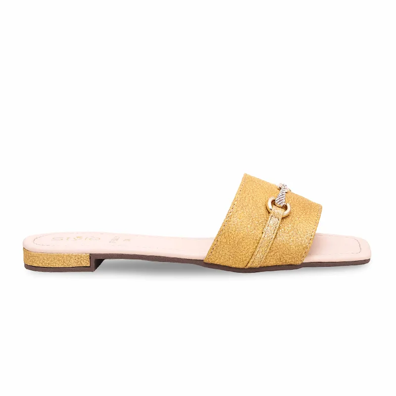 Men's slippers in a warm color like red or brown Yellow Formal Slipper FR8261
