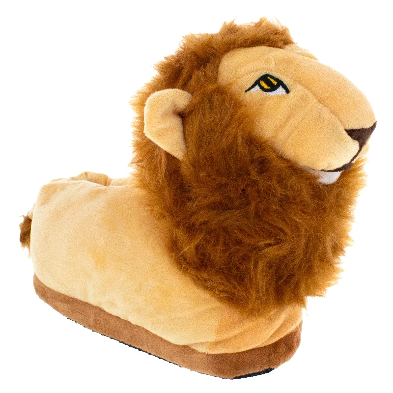 Men's slippers in a warm color like red or brown Lisa the Lion Slippers