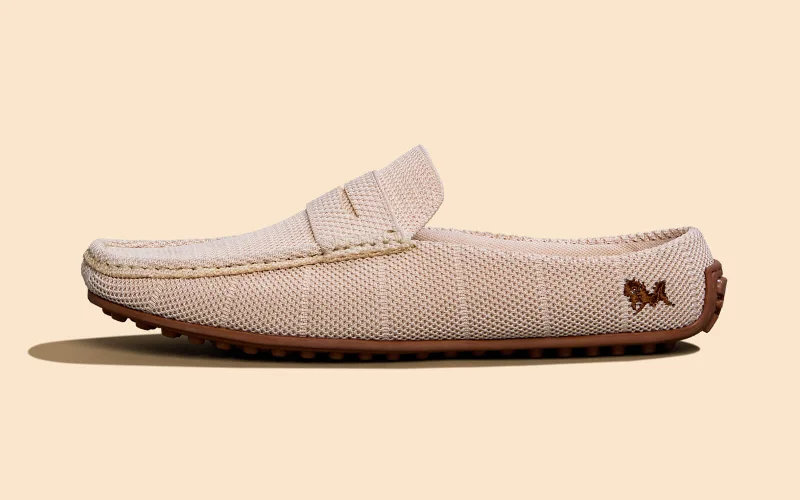 Men's leather loafers with a penny slot Men's leather loafers with a penny slot Relive Knit Mules : Beige Men's leather loafers with a penny slot Men's leather loafers with a penny slot Relive Knit Mules : Beige