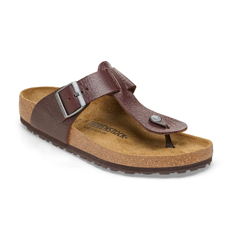 Men's sandals with a decorative buckle or charm Men's sandals with a decorative buckle or charm Safaga Vintage Wood Roast Natural Leather