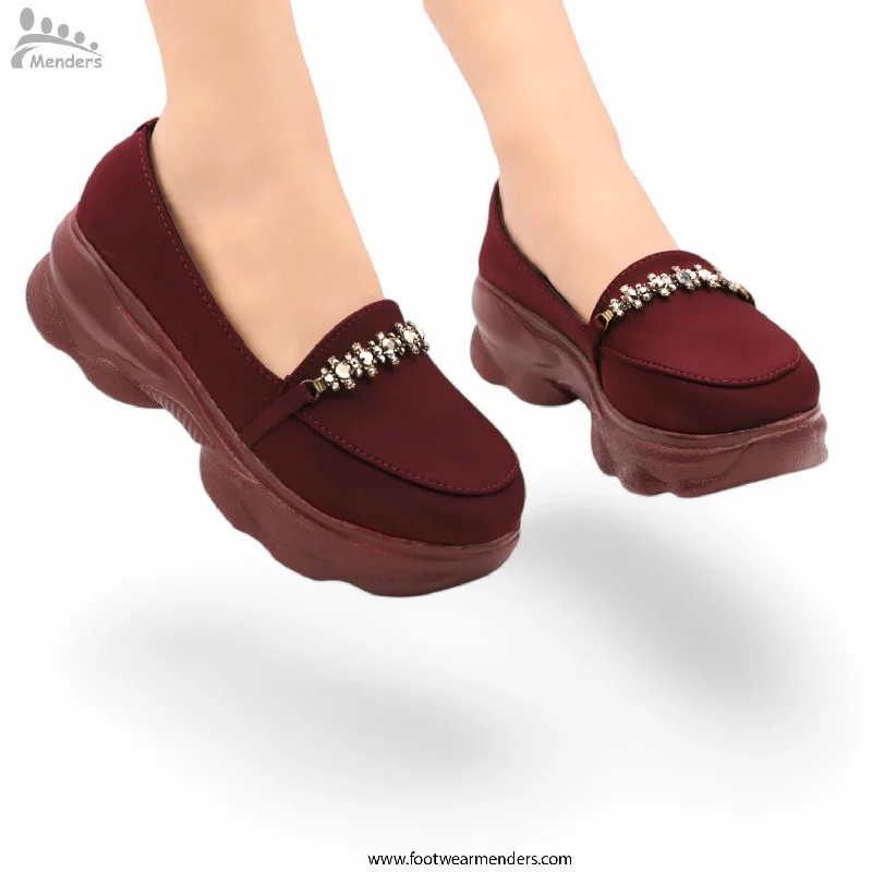 Men's plush slippers with a faux fur lining M0337 wedge pump