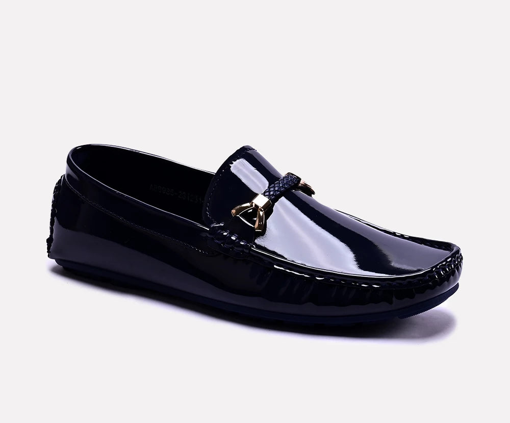Men's loafers with a moc - toe design Men's loafers with a moc - toe design Larry Blue Glossy Loafers 0130794 Men's loafers with a moc - toe design Men's loafers with a moc - toe design Larry Blue Glossy Loafers 0130794