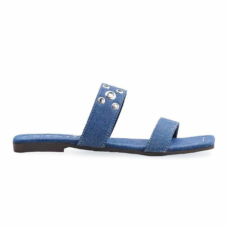 Men's slippers with a leather sole for a classic look Blue Casual Slipper CL1881