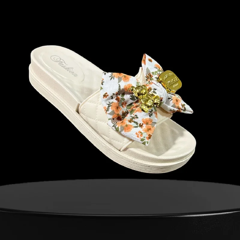 Men's slippers with a padded collar for comfort Fabric print slipper