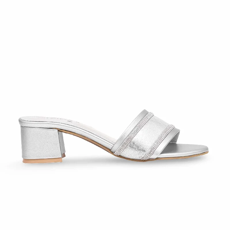 Men's slippers with a Velcro closure for easy on and off Silver Fancy Slipper FN7831