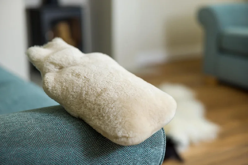 Men's plush slippers with a faux fur lining SHEEPSKIN HOT WATER BOTTLE COVER