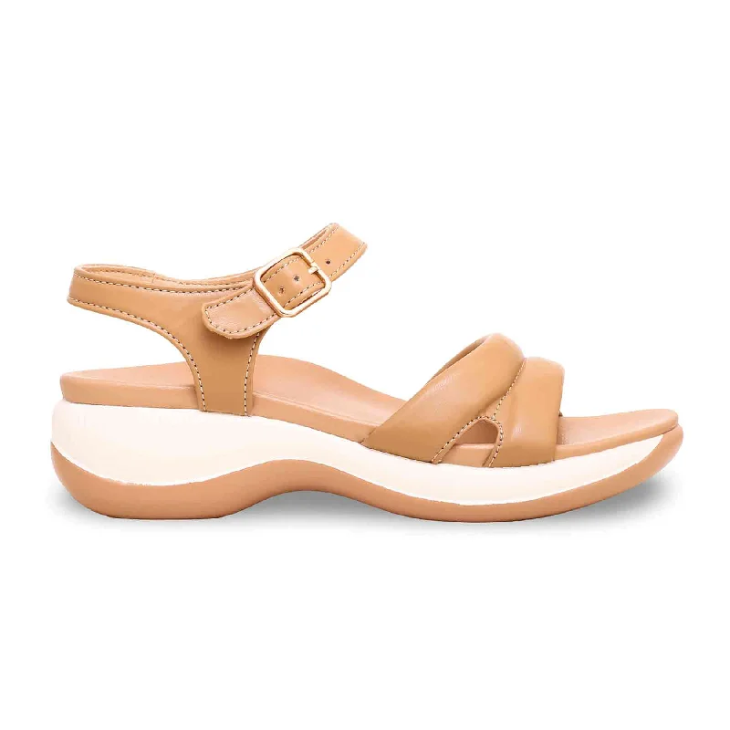 Men's slippers with a rubber sole for outdoor use Beige Formal Sandal PU0299