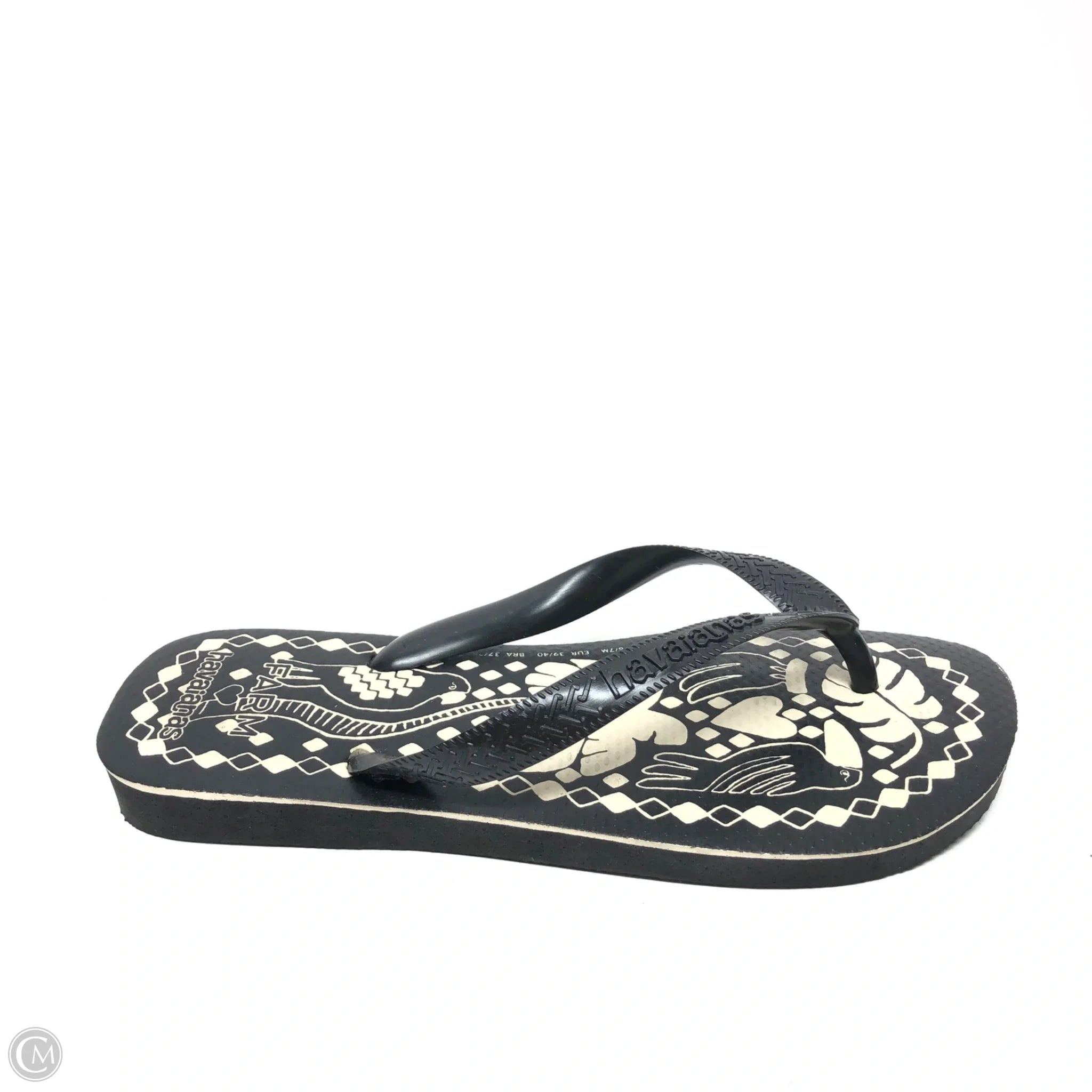 Men's sandals with a rubber sole for traction Men's sandals with a rubber sole for traction Sandals Flip Flops By Havaianas In Black & Cream, Size: 7
