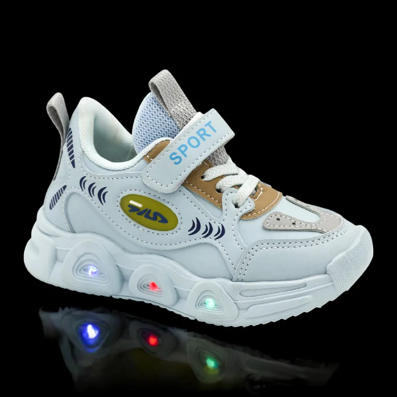 Men's plush slippers with a faux fur lining Kids sport lightup