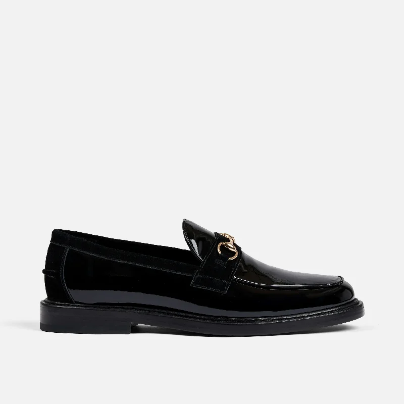 Men's loafers with a perforated leather upper for ventilation Men's loafers with a perforated leather upper for ventilation Boardwalk Black Patent Leather Horse-Bit Loafers Men's loafers with a perforated leather upper for ventilation Men's loafers with a perforated leather upper for ventilation Boardwalk Black Patent Leather Horse-Bit Loafers