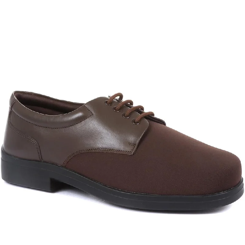 Men's casual shoes with a padded heel for comfort Extra Wide Fit Lace-Up Derby Shoe - ABERTO / 320 929 Men's casual shoes with a padded heel for comfort Extra Wide Fit Lace-Up Derby Shoe - ABERTO / 320 929