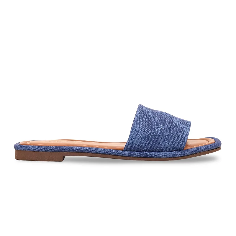 Men's slippers with a leather sole for a classic look Blue Formal Slipper FR8070
