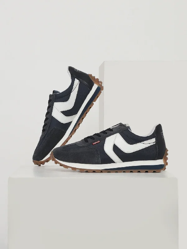 Men's casual shoes with a logo patch on the tongue Men's Blue Casual Shoes