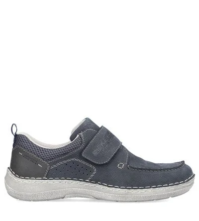 Men's casual shoes with a logo patch on the tongue RIEKER FONTANA VELCRO