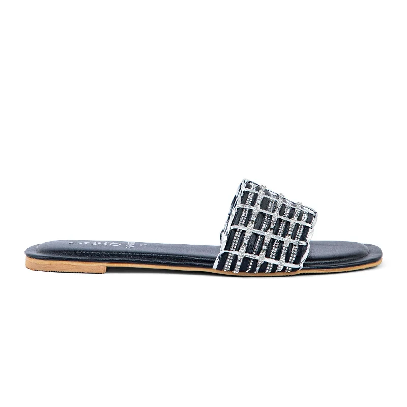 Men's slippers with a wool blend upper for warmth Black Fancy Slipper FN7825
