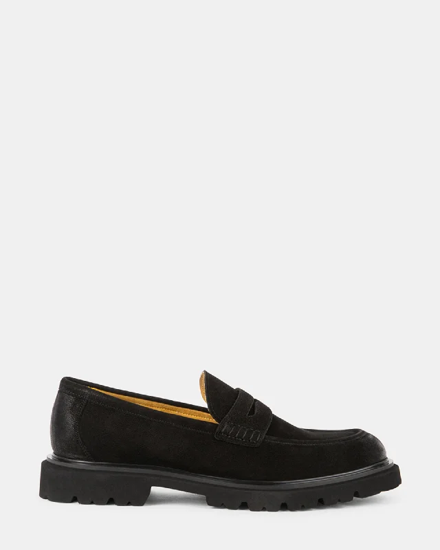 Men's loafers with a smooth leather finish Men's loafers with a smooth leather finish HERSHER BLACK NUBUCK Men's loafers with a smooth leather finish Men's loafers with a smooth leather finish HERSHER BLACK NUBUCK