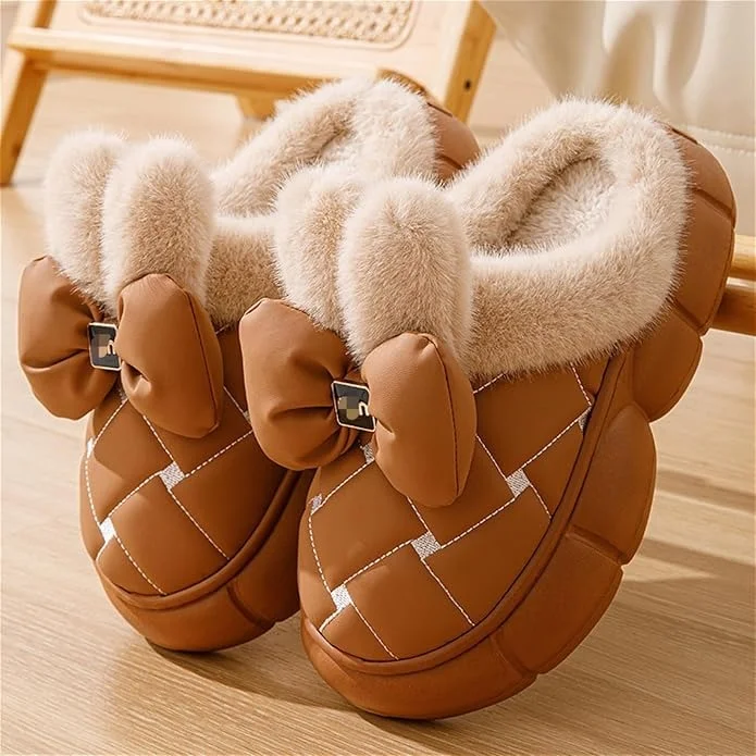 Men's slippers with a logo patch on the side Bunny bow comfy