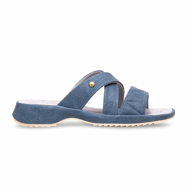 Men's slippers with a wool blend upper for warmth Sky Blue Formal Slipper PU0403