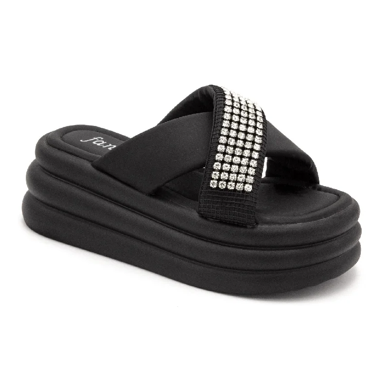Men's slippers with a padded collar for comfort W153 cross pearl
