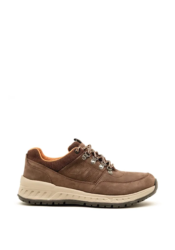 Men's casual shoes with a logo patch on the tongue Dubarry Mens Samuel Leather Lace Up Casual Shoe, Pebble