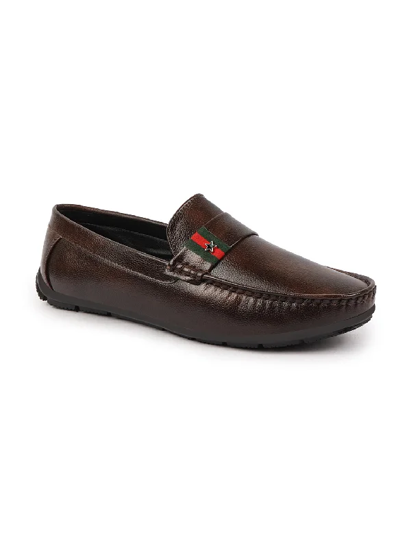 Men's casual shoes with a sporty look and feel Basics Men Brown Textured Design Outdoor Classic Moccasin Loafer Shoes Men's casual shoes with a sporty look and feel Basics Men Brown Textured Design Outdoor Classic Moccasin Loafer Shoes