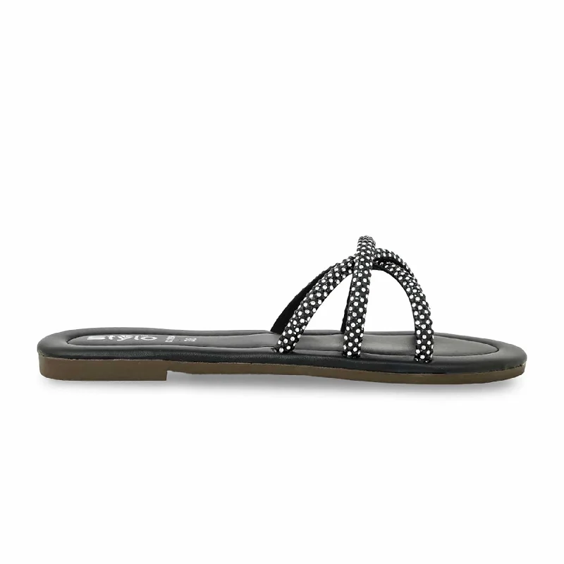 Men's slippers with a rubber sole for outdoor use Black Casual Slipper CL1894
