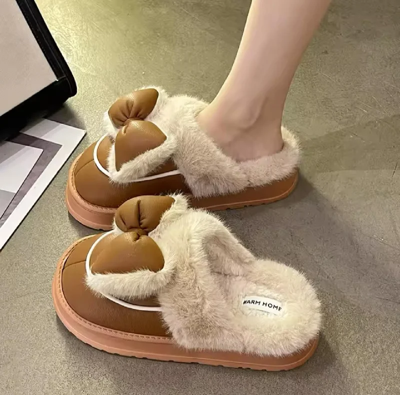 Men's slippers with a breathable fabric upper Comfy bow mule